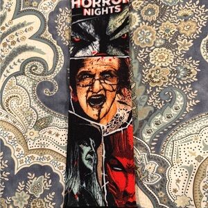 Halloween Horror Nights Graphic Socks - Black, Red, White